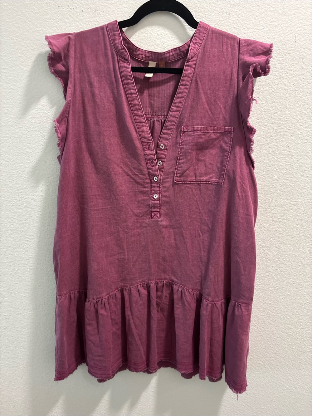 Pilcro Flounced Tunic Dress in Raspberry, size M - Picture 4 of 12